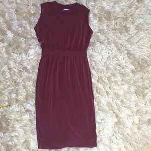 Athleta Santorini Cinch Dress Tawny Rose Mauve Midi Comfy Modal